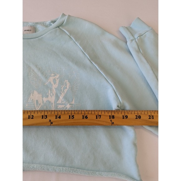 Baja East Womens Size 3/XL Cropped Crew Neck Sweatshirt Mint Green Long Sleeves - Picture 7 of 8
